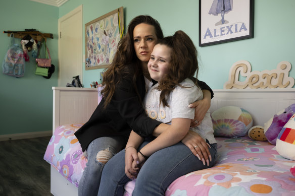 Debbie Issi with her daughter Alexia, who is recovering from lung and heart surgery at the Sydney Children’s Hospital at Randwick