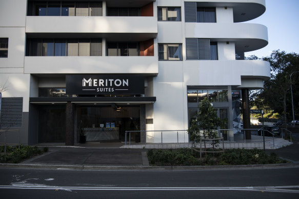 The Meriton Suites at Waterloo, where a party on the first night of lockdown has become a transmission event.