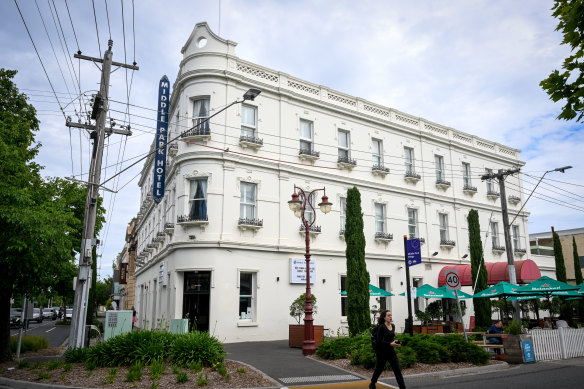 Middle Park Hotel was constructed in 1889 and is protected by a heritage overlay.
