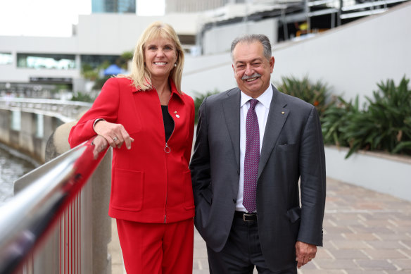 Cindy Hook and Brisbane 2032 President Andrew Liveris.