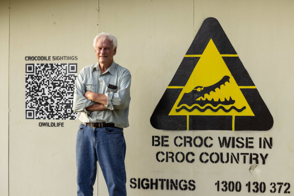 John Lever at Koorana Crocodile Farm in Coowonga. Croc burgers are served in its cafe.