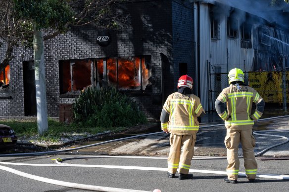 Eighteen fire trucks were called to the blaze.