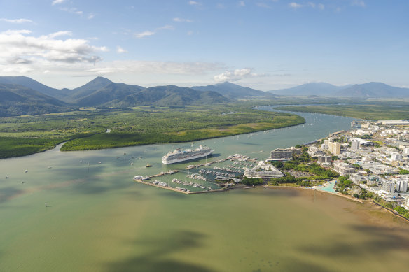 Where’s the sand? Not in Cairns. You’ll have to go a little further north.