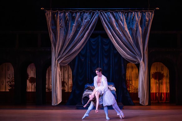 Grace Carroll as Juliet and Joseph Caley as Romeo.