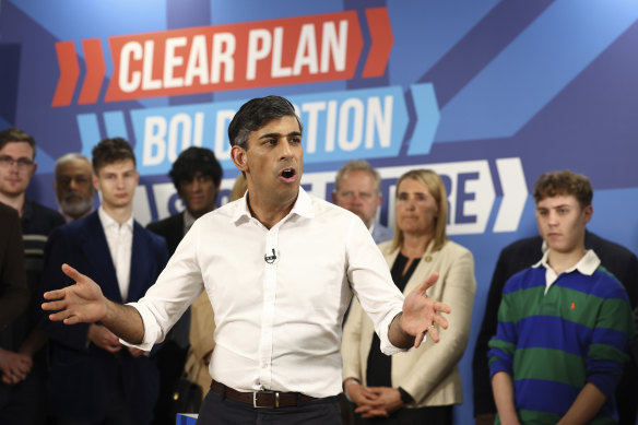 Rishi Sunak’s Conservative party is headed for a drubbing in the UK elections.