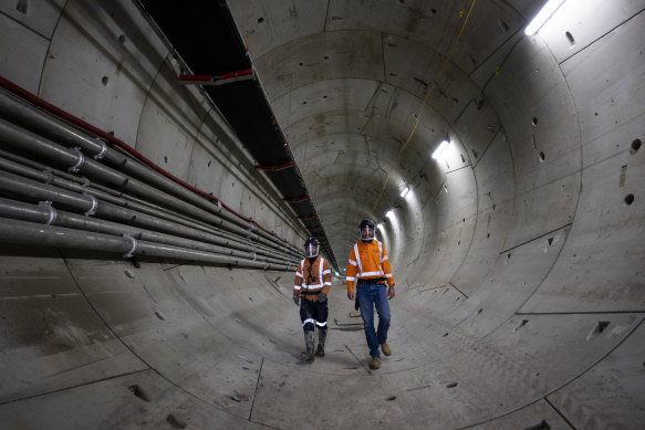 Tunnels for the new metro rail line to Western Sydney Airport.