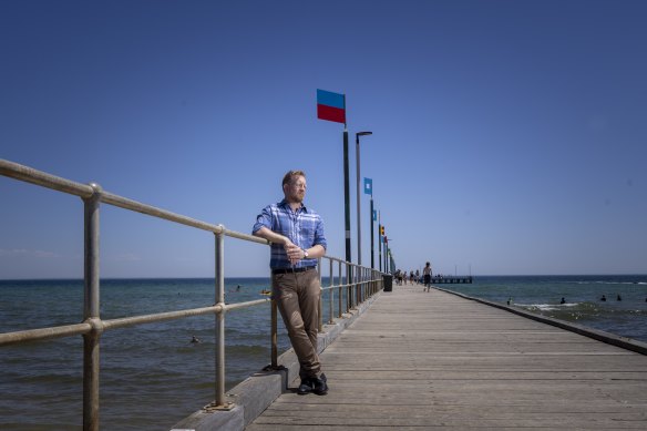 Frankston MP Paul Edbrooke at Frankston pier.