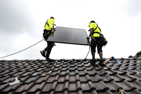 The apartment-specific rebate – which will be replicated in NSW – covers up to 75 per cent, and in some cases all, of the cost of installing panels. It is open until February next year.