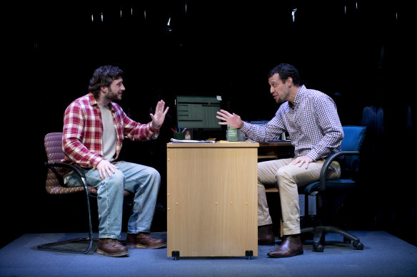 Darcy Kent and Kevin Hofbauer in A Case for the Existence of God at Red Stitch.