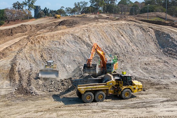 Stadium excavation work at Victoria Park.