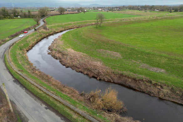 The River Wyre near the village of St Michael’s on Wyre, England, where police divers recovered a body.