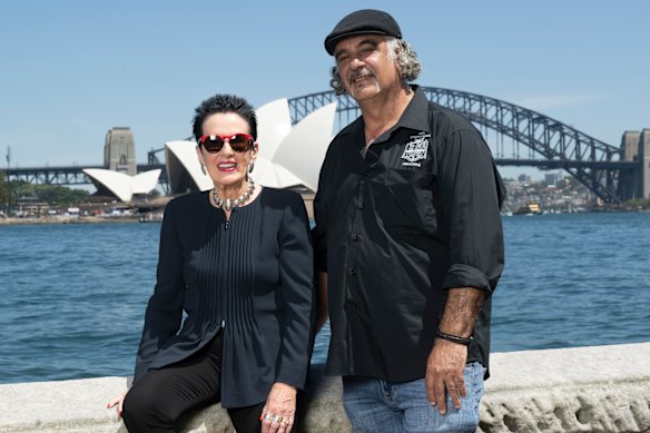 Sydney Lord Mayor Clover Moore with Fortunato Foti, whose family company has done the New Year’s Eve fireworks display on Sydney Harbour for 29 years.