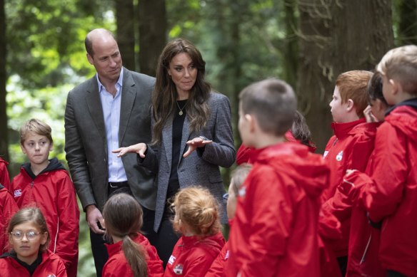 Prince William, Prince of Wales and Catherine, Princess of Wales during their visit to Madley Primary School’s Forest School in which prioritises outdoor learning in Hereford, England, last week.