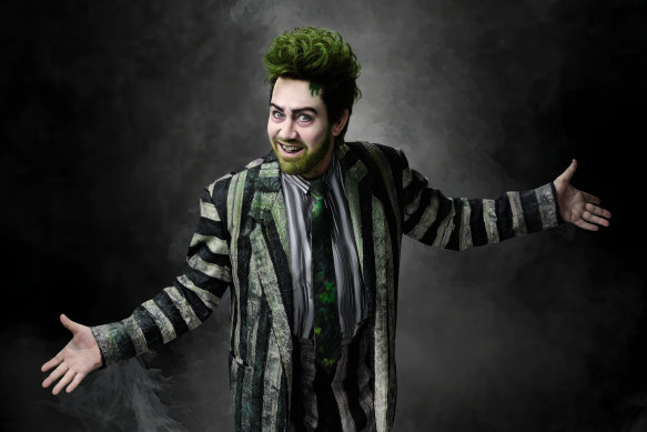 Eddie Perfect in costume as Beetlejuice.