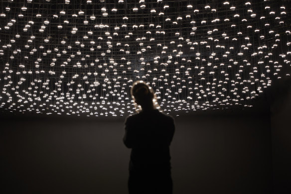 Field Atmosphonia by Rafael Lozano-Hemmer, at Powerhouse Ultimo.