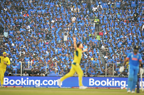 Josh Hazlewood silences a raucous 100,000-strong crowd in Ahmedabad.