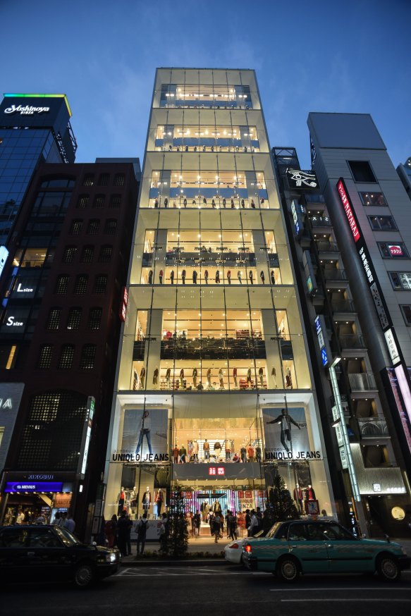 This Uniqlo store in Tokyo features a flower stall and a library.