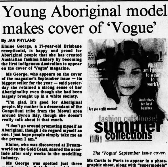 The Age's story of Elaine's historic cover.