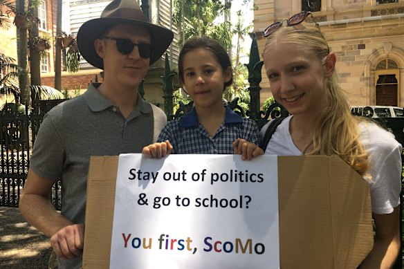 Seven-year-old Arwyn Feehely said the prime minister needed to "wake up" to climate change. 