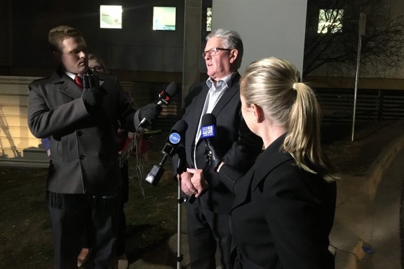 Deputy director general at Canberra Hospital Chris Bone speaks to media after the incident.