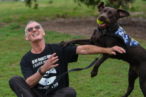 'All I have is my dog': Ron Fenton with Yogi.