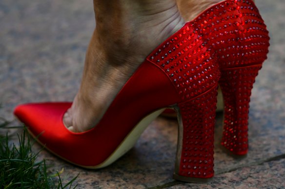 Lady in red: Julie Bishop's now-famous red shoes.
