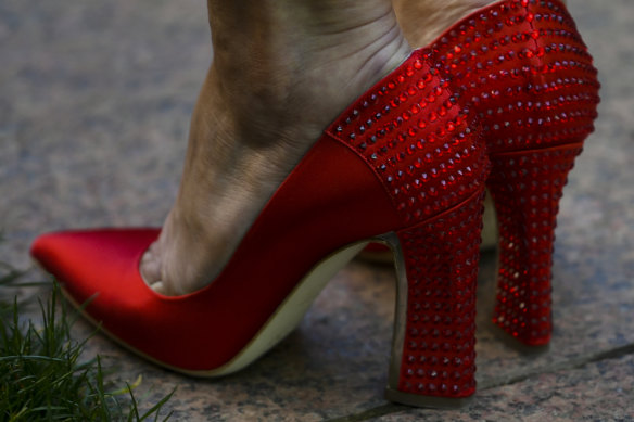 Lady in red: Julie Bishop's now-famous red shoes.