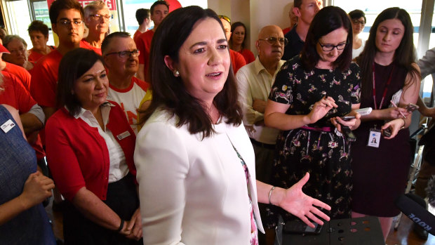 Premier Annastacia Palaszczuk held her first campaign event at Darra's Cementco Bowls Club.