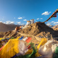 Flags above Leh, Ladakh.