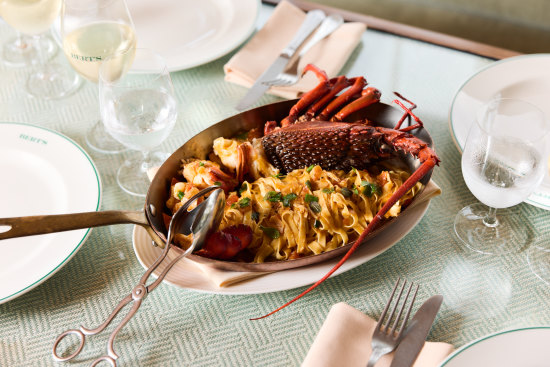 Tagliolini with lobster at Bert’s Bar & Brasserie.