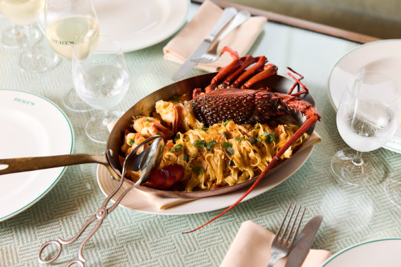 Tagliolini with lobster at Bert’s Bar & Brasserie.