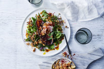 Sichuan pepper roasted eggplant with crispy chilli tofu.