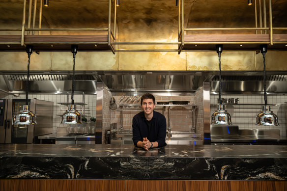 Celebrated Sydney seafood chef Josh Niland in the kitchen at his ambitious new venture, Paddington’s Grand National Hotel.