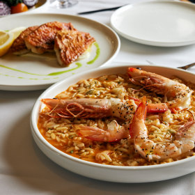 King prawn yiouvetsi.