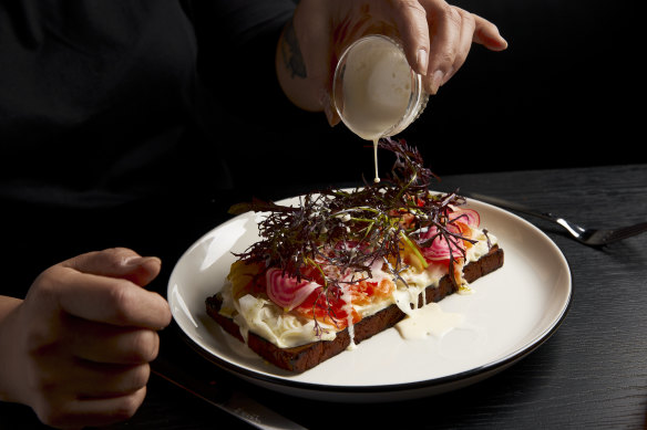 Lunch at Code Black might be house-made soda bread topped with cured salmon and fennel remoulade.