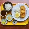 Moon Mart’s tonkatsu rice set.