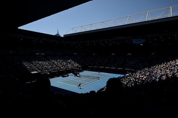 Tommy Paul and Alexander Zverev on Rod Laver Arena.