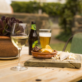 Take a seat in the beer garden.