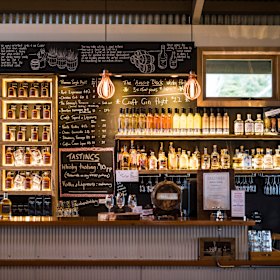 Inside the distillery.