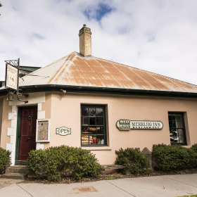 Outside the charming Port Fairy pub.
