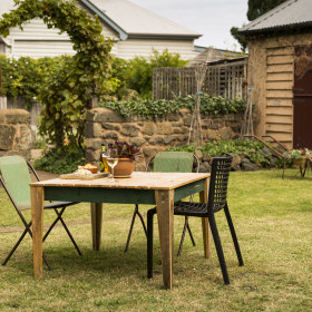 The quaint beer garden.