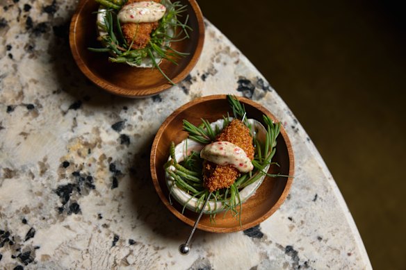 Baby abalone schnitzel in The Dining Room.