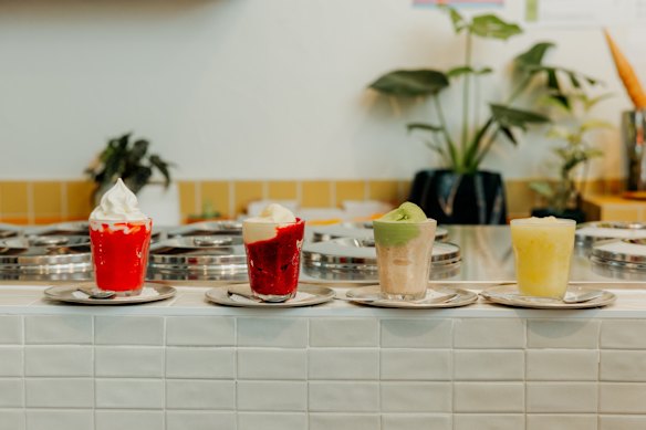 Some of the granita and gelato combos on offer. 