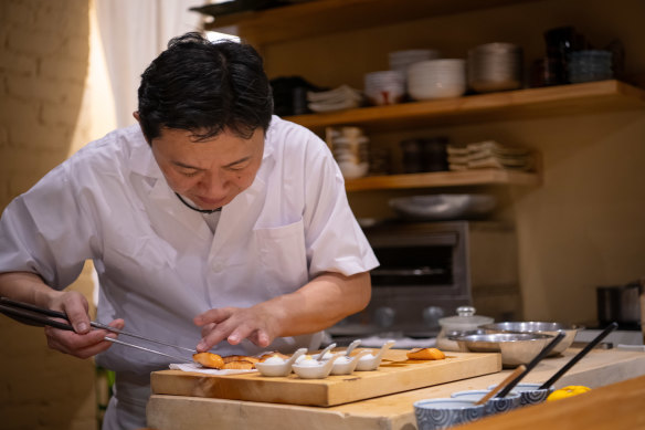 Watching Morita-san prepare dishes in front of you is an almost mesmerising experience.