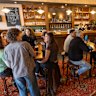 Inside Flying Fox's public bar downstairs.