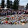 Mourners at a vigil at Bondi Pavilion on Monday.