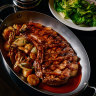 The pork rib-eye at Maison Batard, Chris Lucas’ new restaurant in Bourke Street.