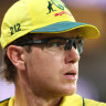 Adam Zampa in action for Australia on Sunday at the SCG.