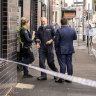 Homicide squad detectives at the scene where a woman died in Footscray.
