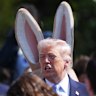 US President Donald Trump at the annual White House Easter Egg Roll.